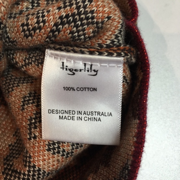 Tigerlily Womens Sweater Dress Cream Tan Australia Designer 100% Cotton Sz 4 - Picture 9 of 10